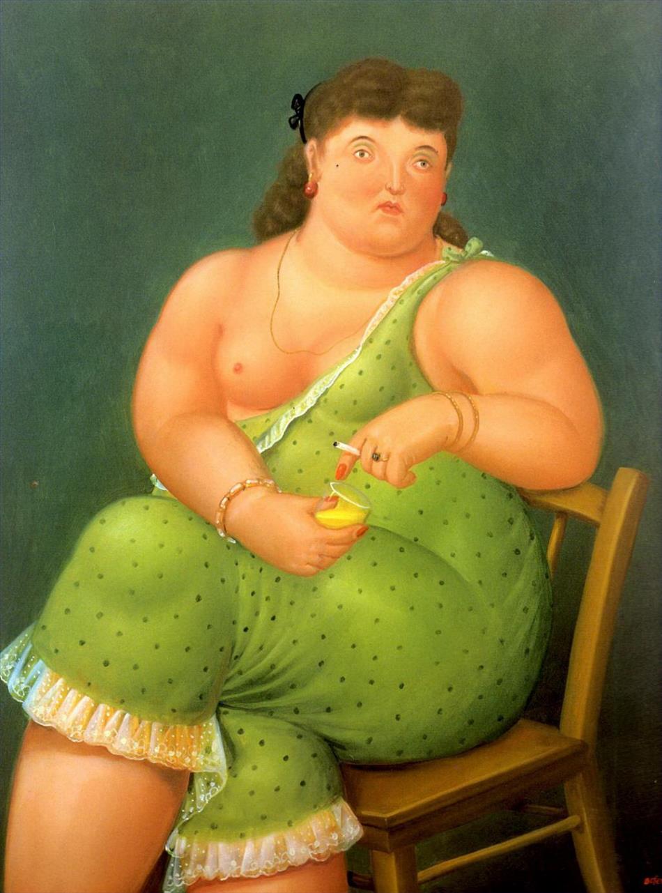 femme à moitié nue Fernando Botero Peintures à l'huile